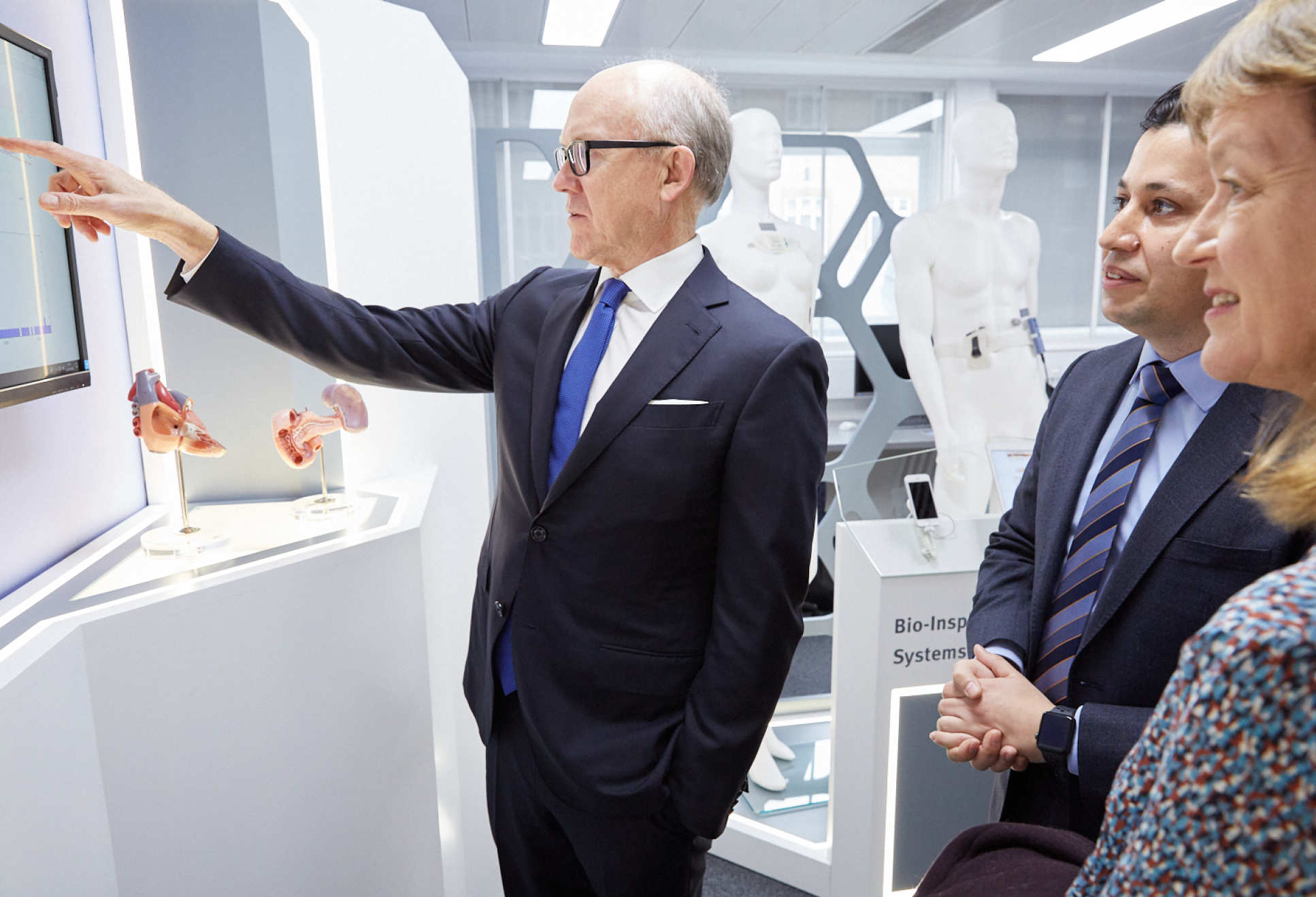 Ambassador Johnson in Dr Panetelis Georgiou's lab