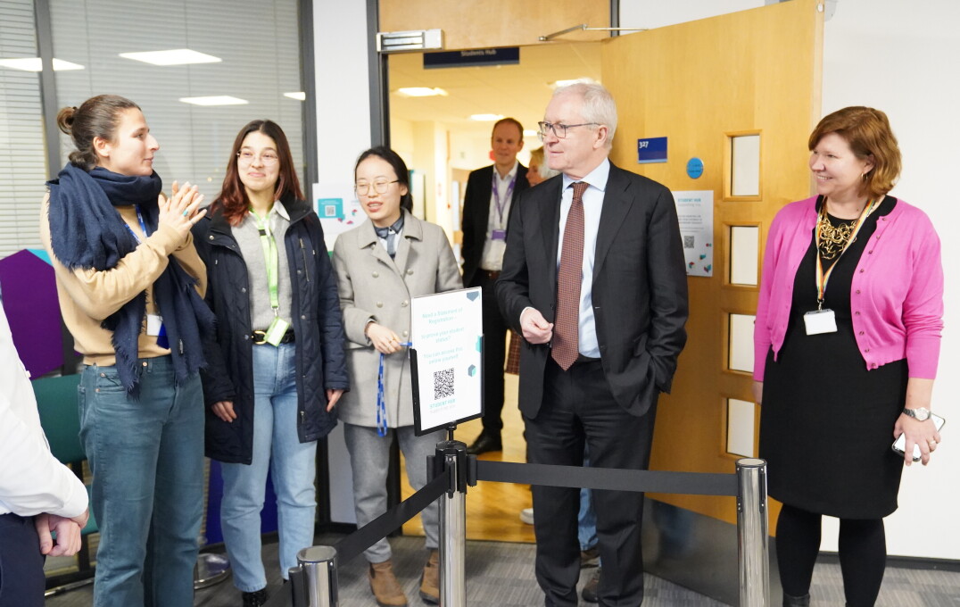 Professor Hugh Brady and ICU Sabbatical Officers at the launch of The Student Space