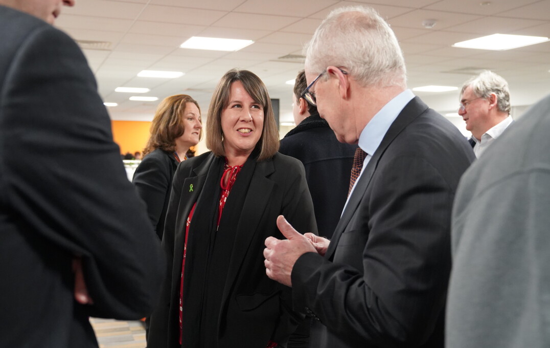Professor Hugh Brady and Hannah Bannister at the launch of The Student Space