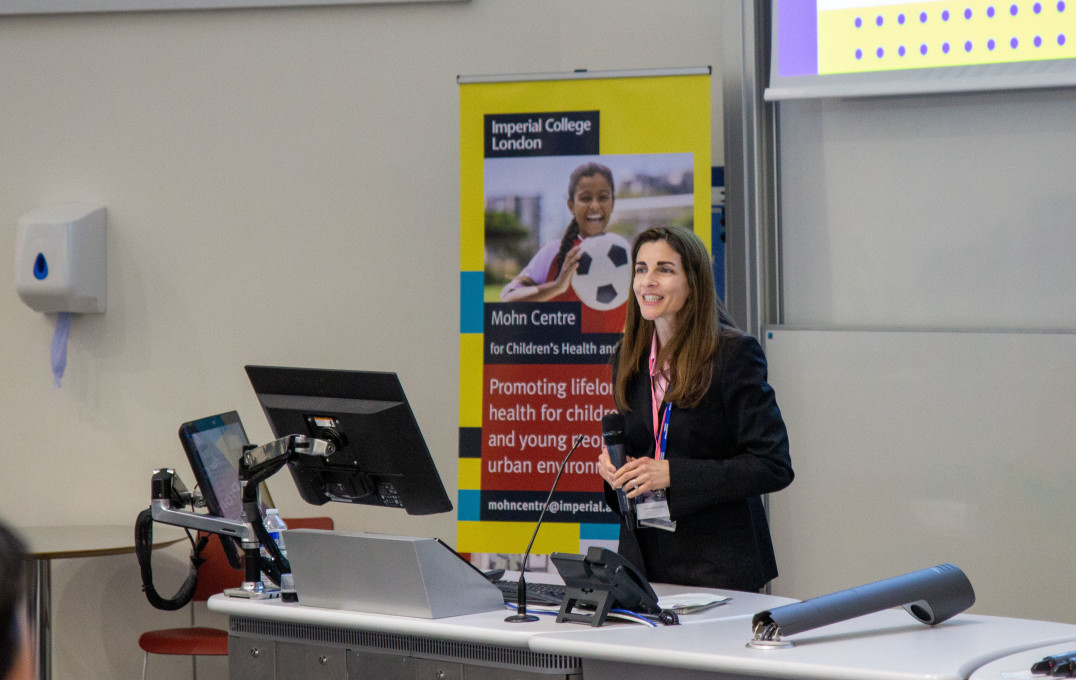 Professor Mireille Toledano presenting at the awards ceremony