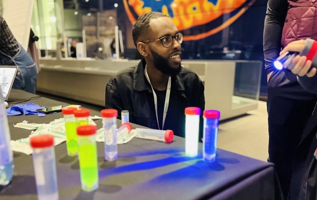 A researcher demonstrates