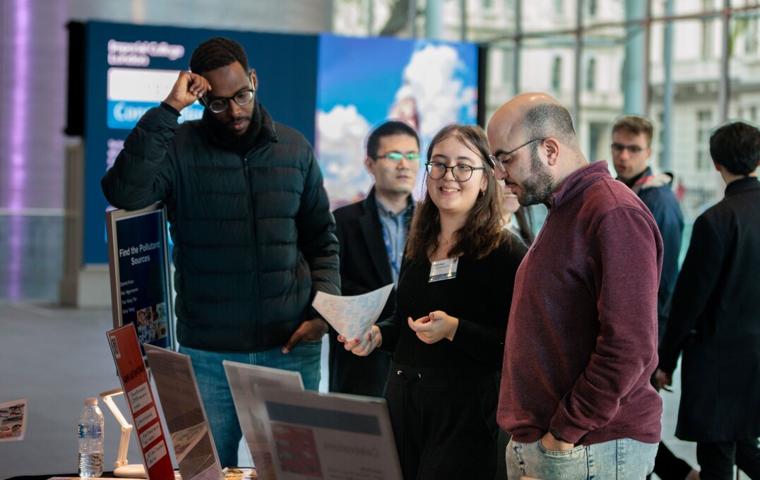 Students engaged Student Showcase visitors