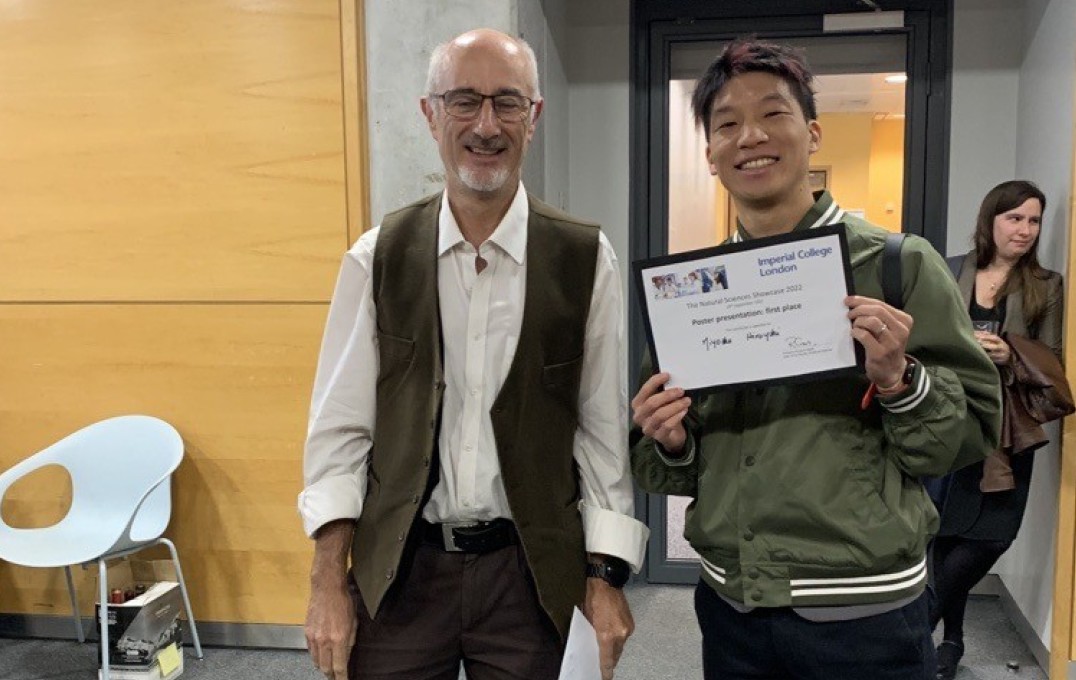 Professor Paul French, FoNS Vice Dean for Research with some of our prize winning PhD students