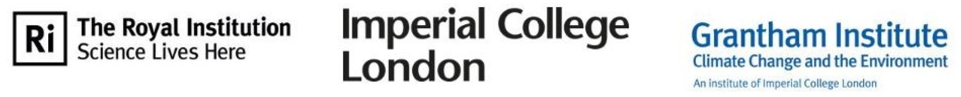 Logos: Royal Institution, Imperial College London, Grantham Institute