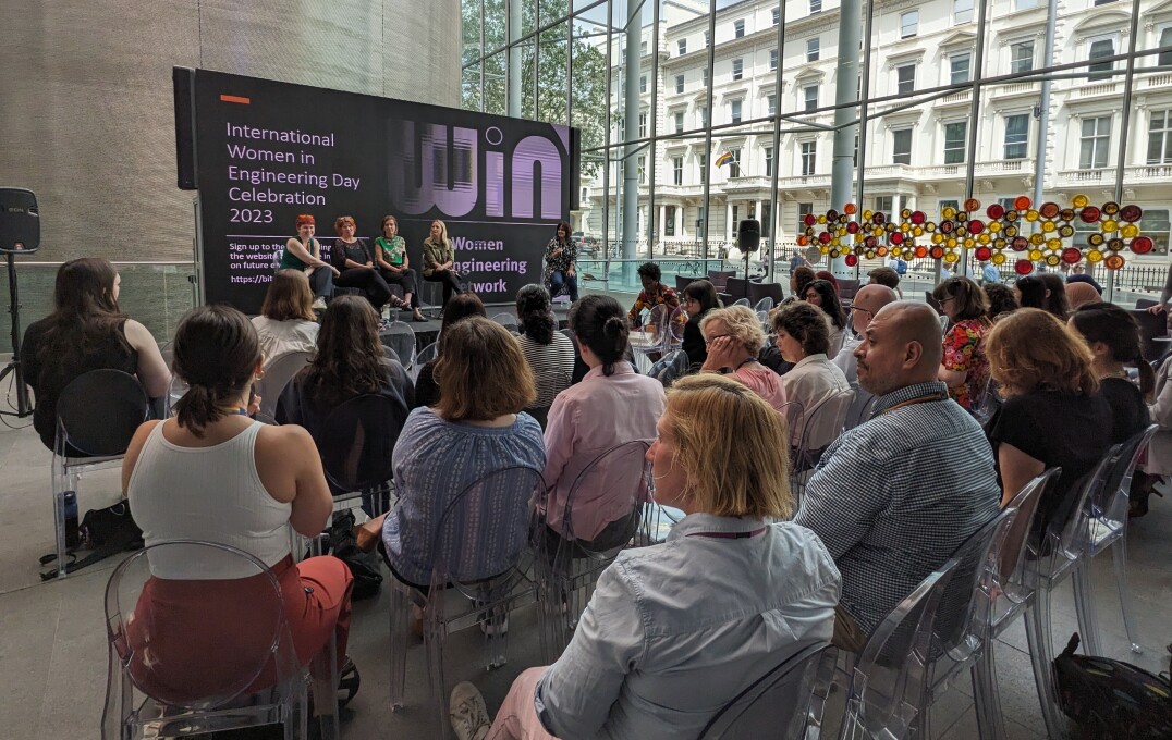 Panel event in Imperial College's Main entrance