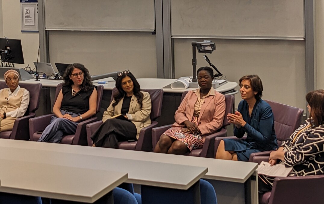 Panellists in a lecture theatre