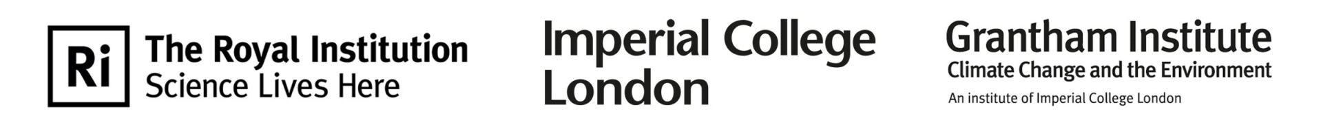 Logos: Royal Institution, Imperial College London, Grantham Institute