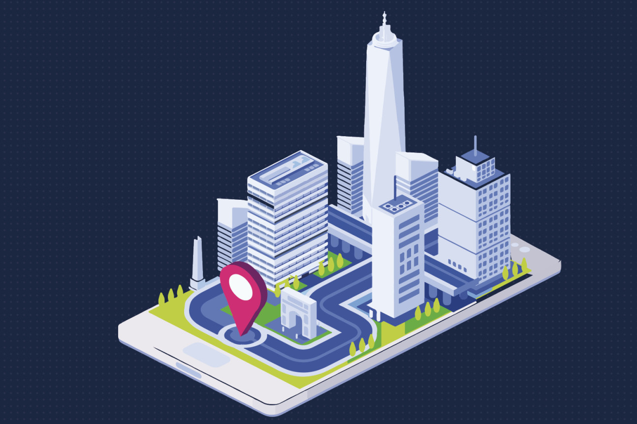 A graphic of a futuristic city