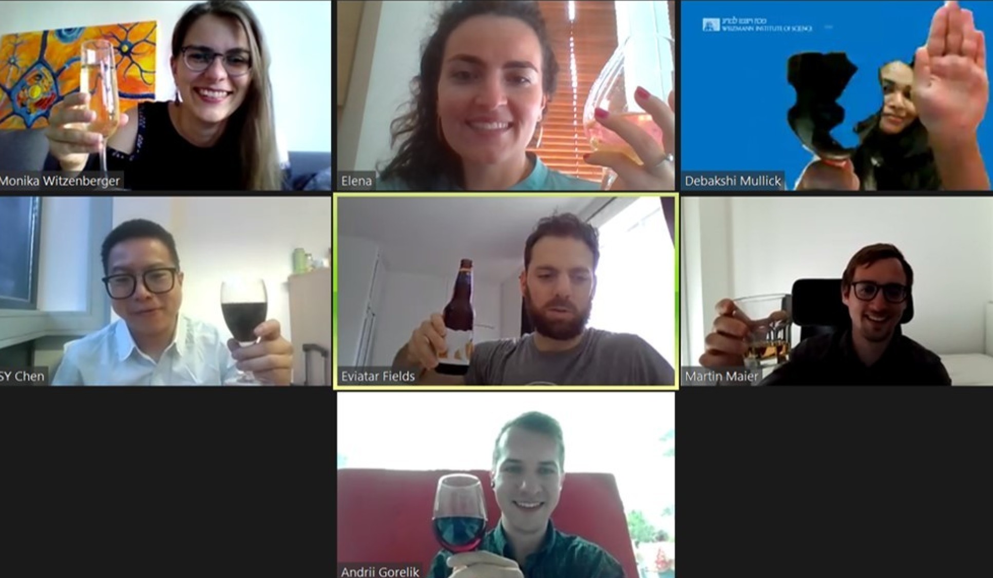 Winning team on Zoom