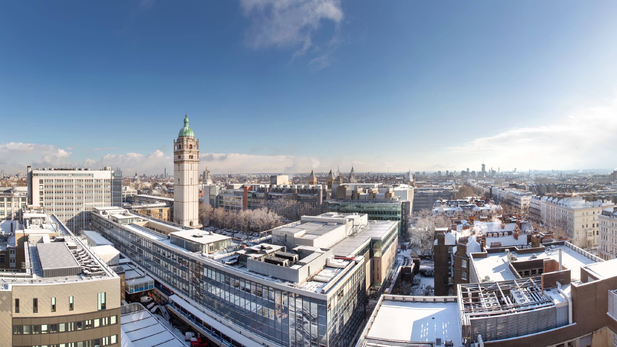 An aerial shot of Imperial's South Kensington campus